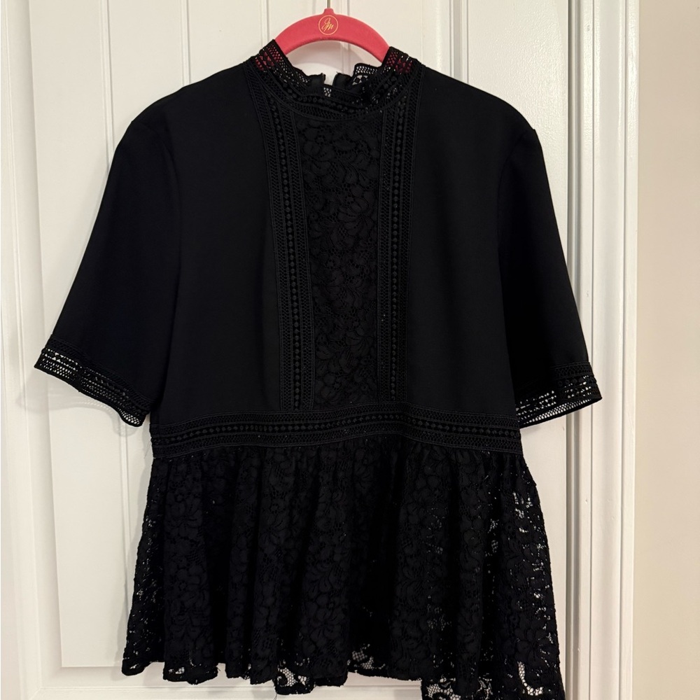 Zara Black Lace Detail Blouse
